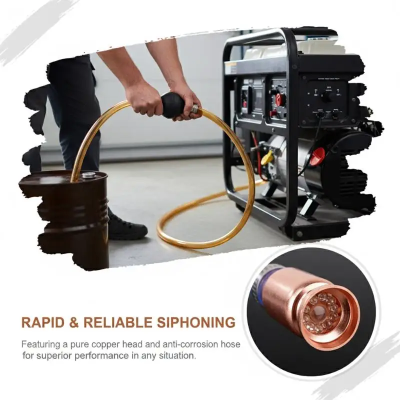 Gas Siphon Hose Pump 2M Manual Shaker Valve Self Priming for Fuel Water Transfer Car Motorcycle Fish Tank Versatile