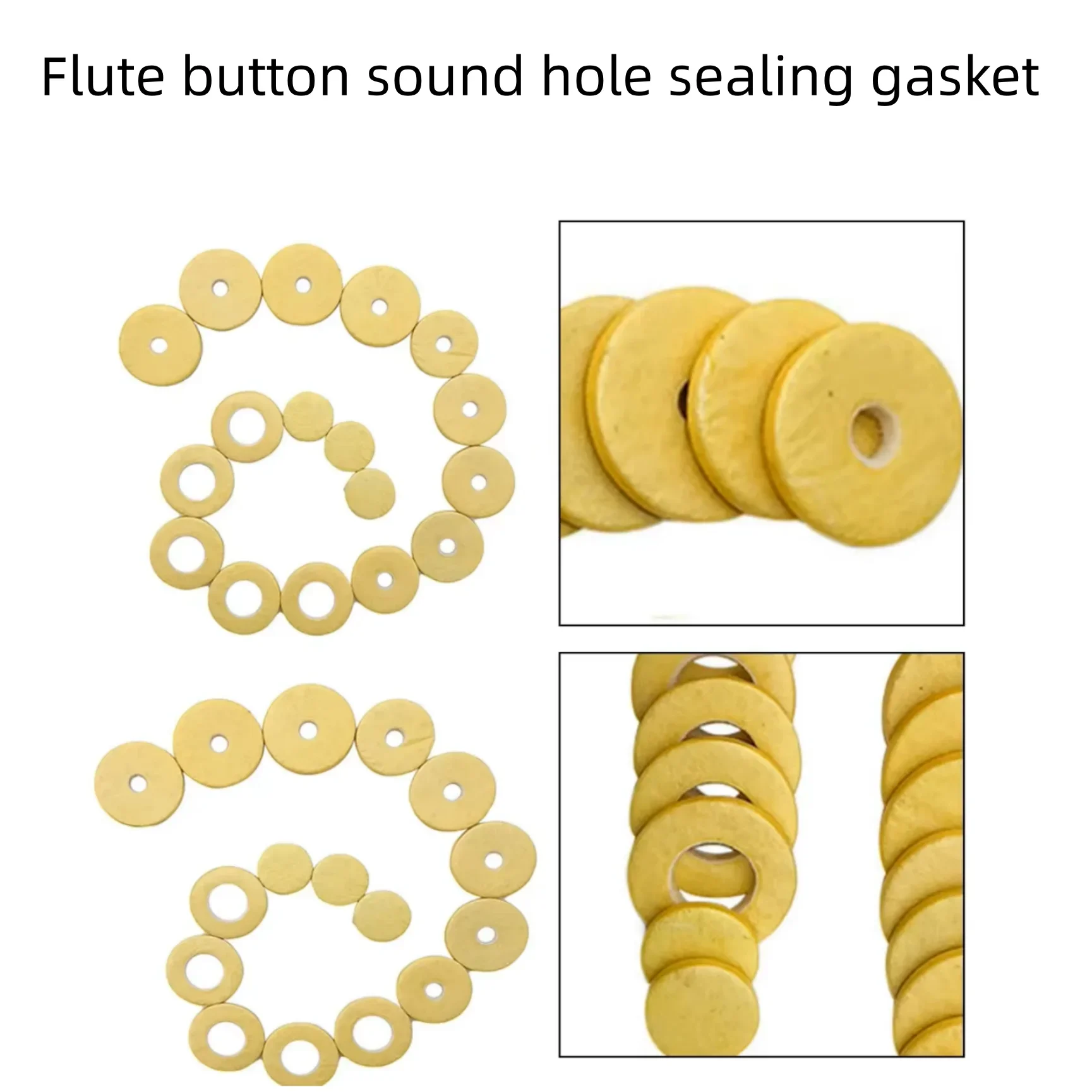 Yellow Flute Pads Open Hole Flute Pads Durability High-quality Sheep Packaging Optimal Performance 17 Open Hole Flute