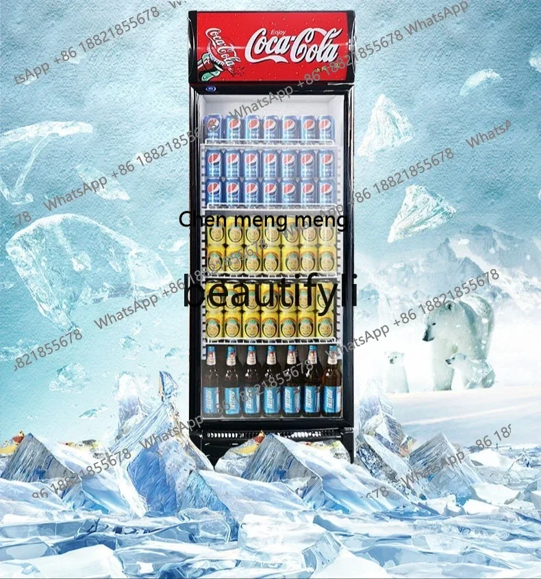 

FF display cabinet, supermarket fresh-keeping vertical commercial, beer and beverage cabinet single door, vegetable cabinet