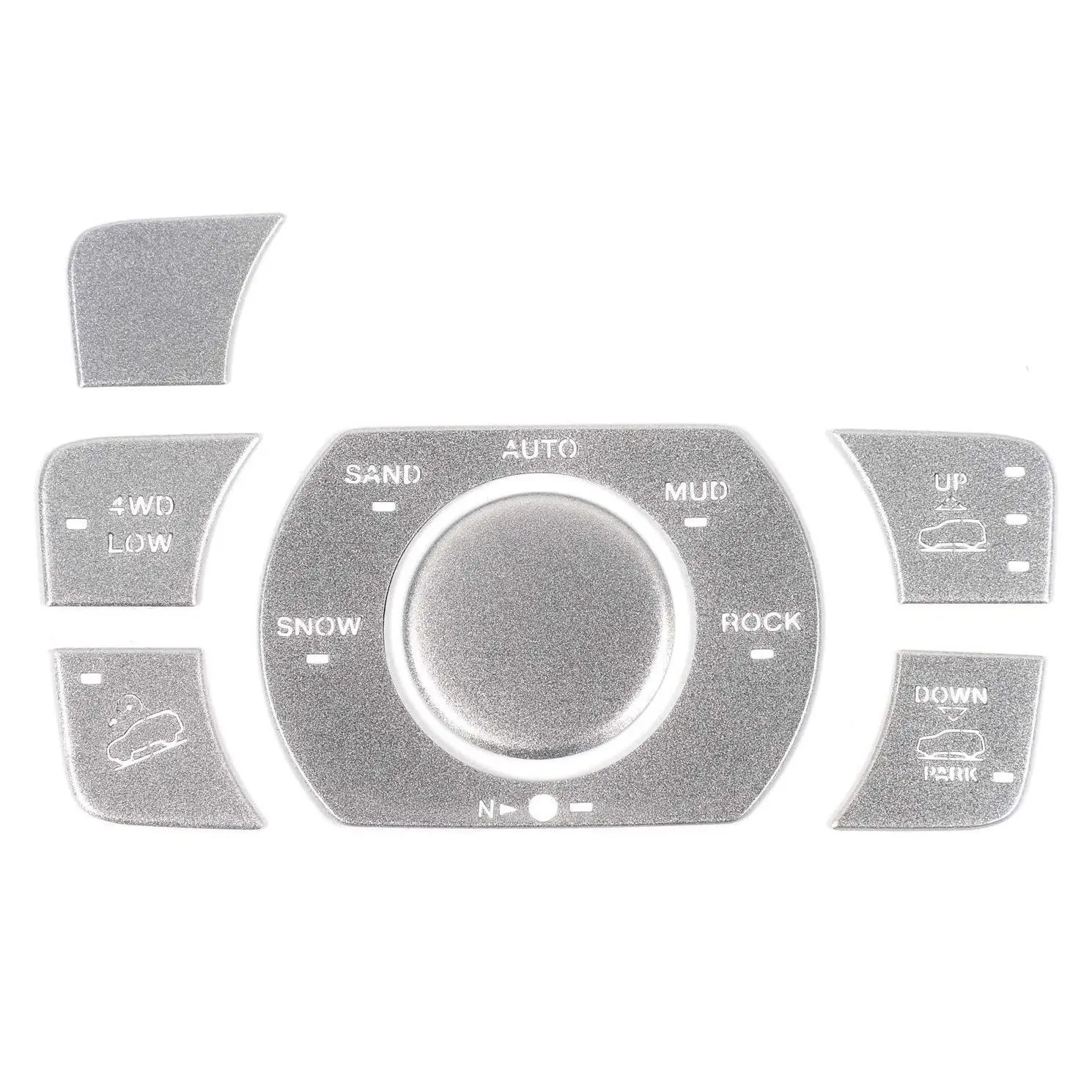

Для Jeep Grand Cherokee 2011-2020 кнопка управления полным приводом, декоративная крышка, наклейка, аксессуары, серебристый алюминий