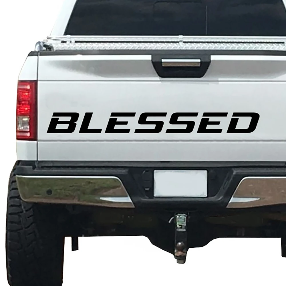 Blessed Grateful Thankful Quote Car Sticker Decal for Tailgate Door Windshield Hood Bonnet Auto Vehicle 4x4 Offraod Decor