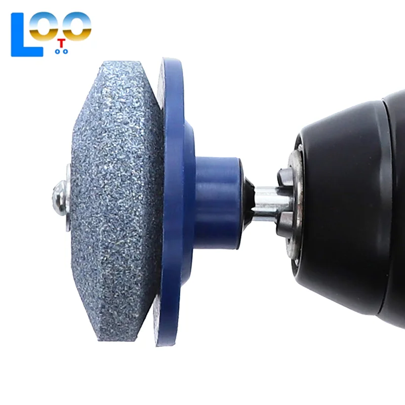 شحذ سهل الاستخدام: مبراة جزازة العشب الكهربائية مع رأس طحن مقاوم للاهتراء وصنفرة حجر المشحذ