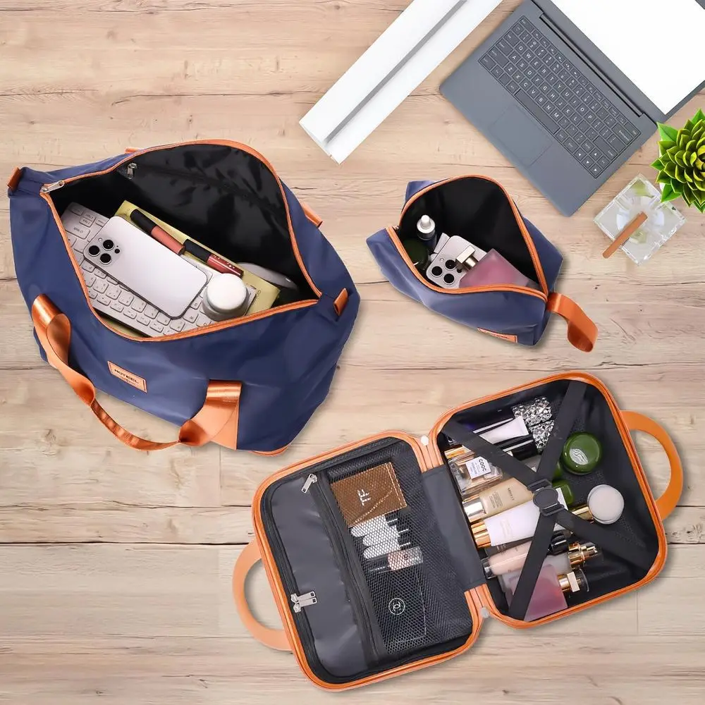 4-Piece Large ABS+PC Luggage Set with Spinner Wheels, TSA Lock, 4-Year Warranty, Dark Blue