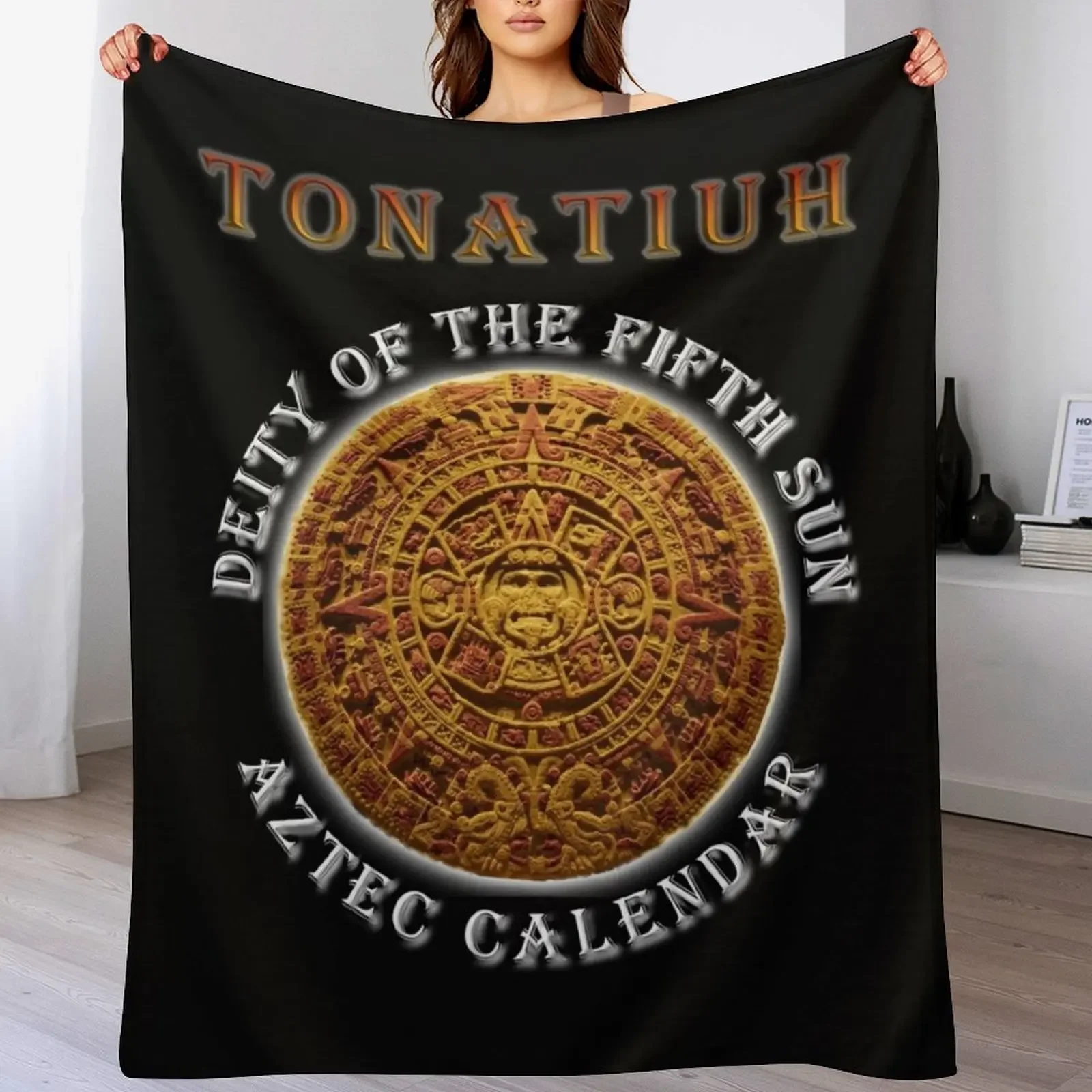 Sun Stone Real Colors Disk Mexica Civilization Throw Blanket Cute Plaid Sofa Throw Blankets