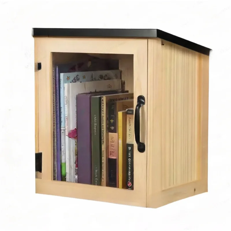 Outdoor Library Book Box - Free Literature Exchange Kit Outside - Little Wood Cabinet For Sharing Books