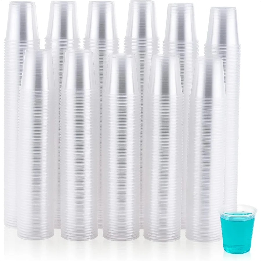 

7 3 oz Clear Plastic Cups Mouthwash Cups for Picnic Travel Halloween Christmas Parties