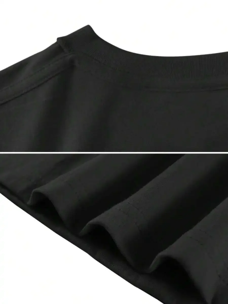 

Mens 100% Cotton Crew Neck Short Sleeve T-Shirt Casual Streetwear Top