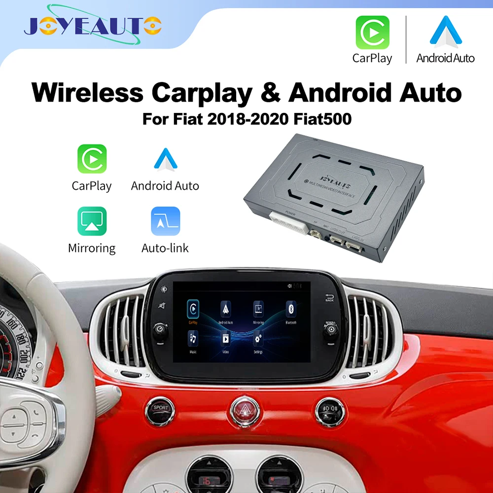 Wireless CarPlay Adapter for Fiat 500 2018-2020, Convert OEM Wired CarPlay to Wireless, Auto Connect Dongle JoyeAuto
