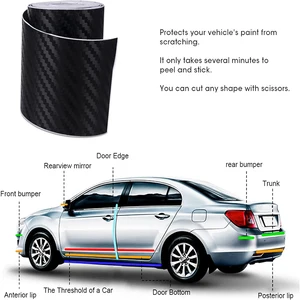 Auto-Türkante Anti-Kratzer-Klebeband, schwarzer 3D-Nano-Kohlefaser, Universal Side Mirror Protector Strip, wasserdichtes Filmband, 1-10 m 8 Hauptverkaufsband 3D - №5