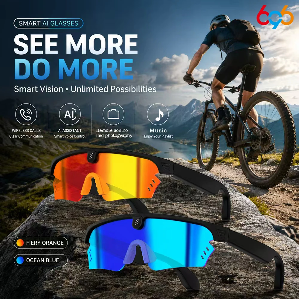 New Intelligent Riding Glasses Blue Tooth Call Music Playing Voice Assistant Remote Photo Capture Outdoor Cycling Smart Glasses