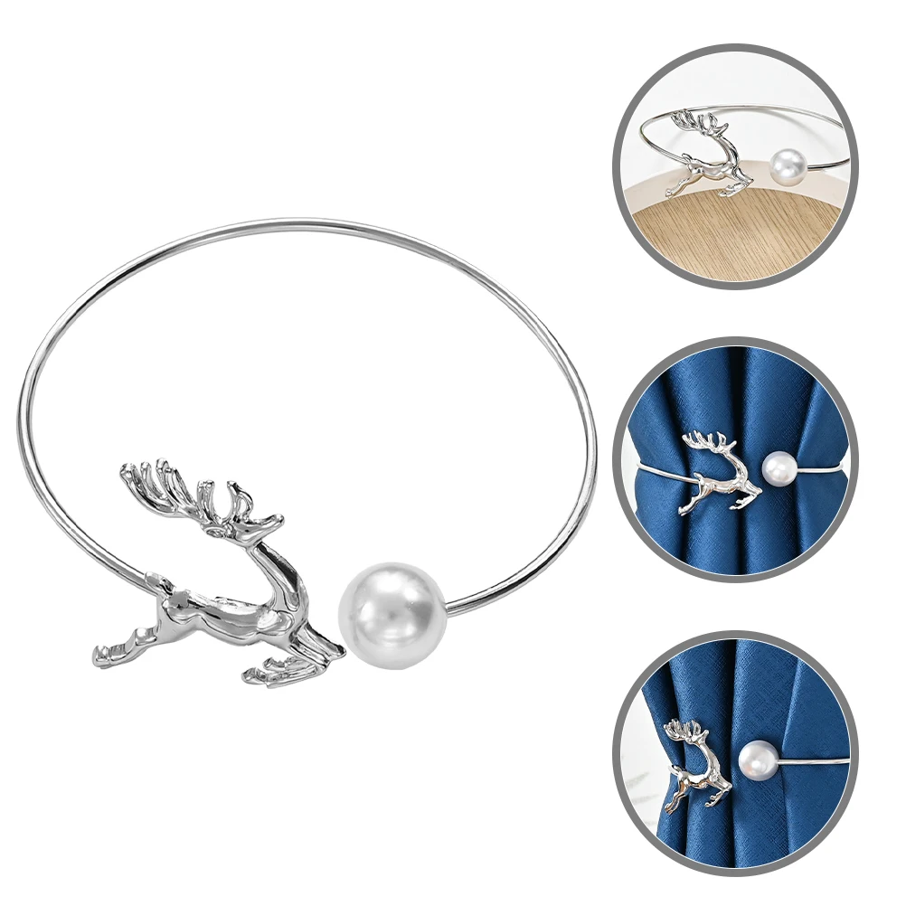 

Gold Curtain Tiebacks with Pearl Decoration Elegant Alloy Curtain Holdbacks for Office Bedroom Living Room Drapery Holdbacks