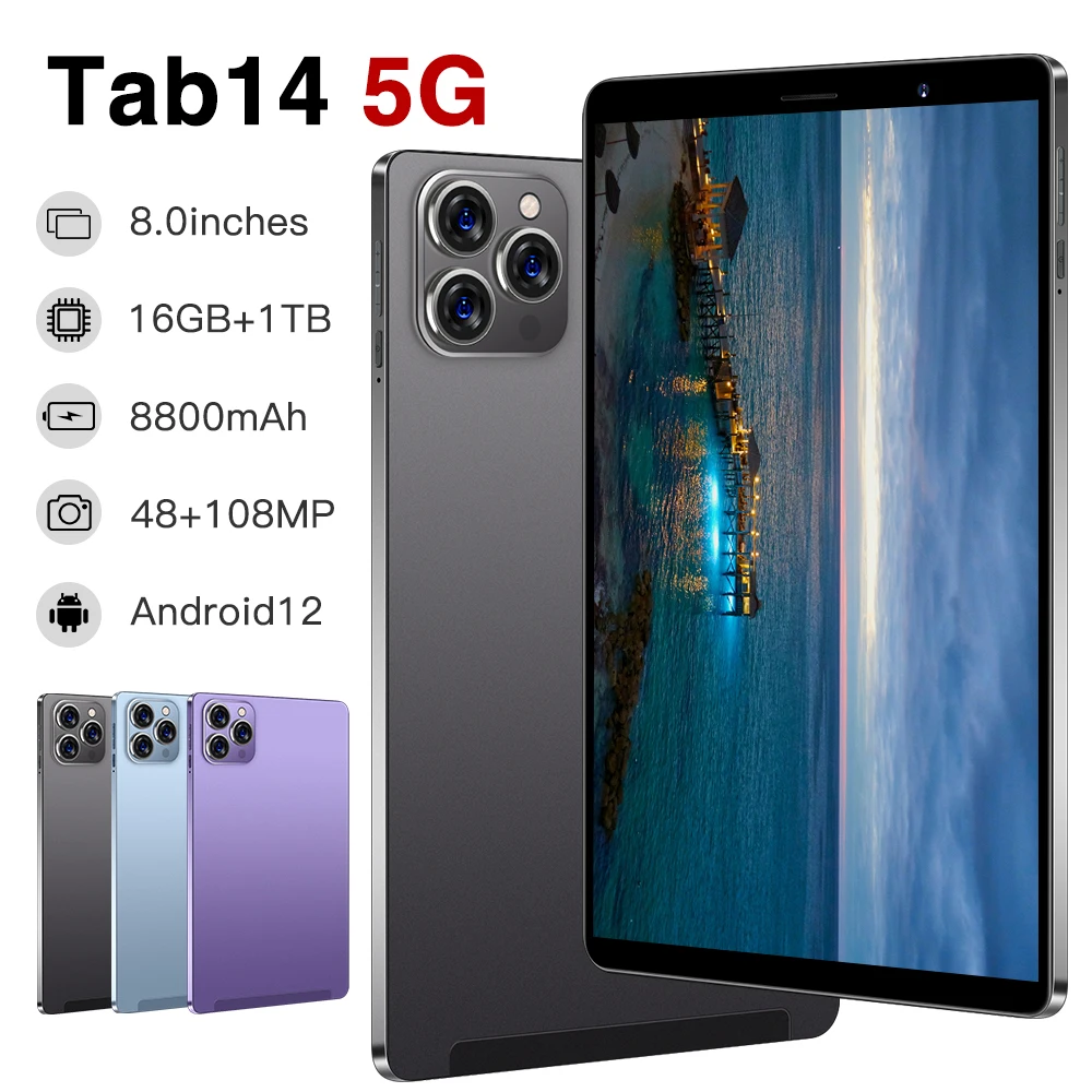 2024 Global Edition 14 Pro and Tab 14 11-inch Tablet Android 13 16GB RAM 1TB ROM 48MP+108MP 4K HD GPS Bluetooth 5.0 5G Tablet PC