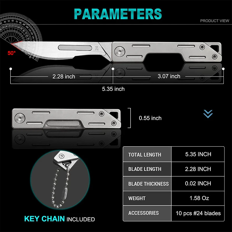 مقبض أسود أداء صغير قابل للطي تكلفة ميكانيكية مشرط سكين طبي قابل للطي EDC سكين جيب تفريغ خارجي #6