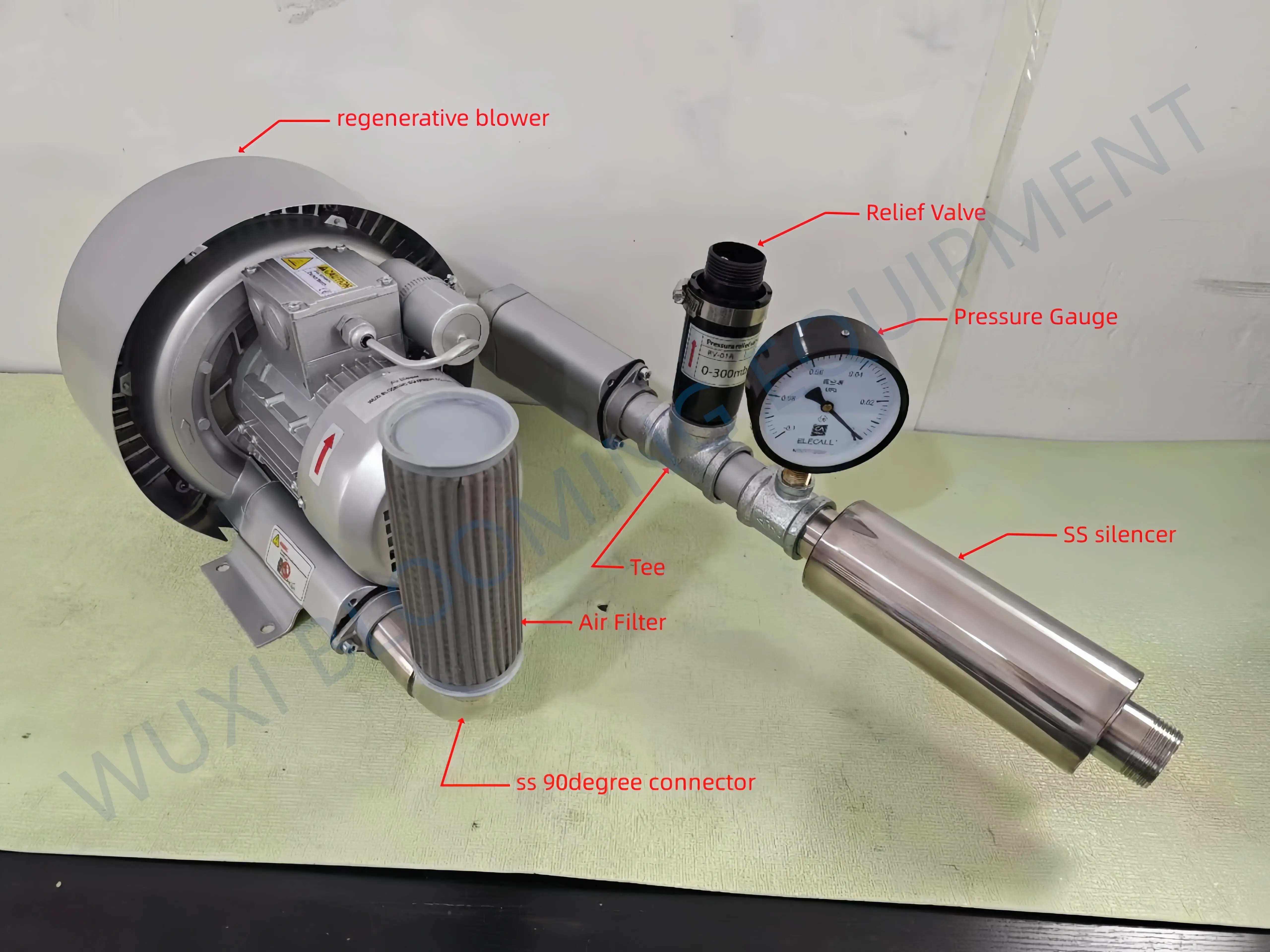 PT G2 1/2inch 0-1000mbar Stainless  Aluminum  Safe Pressure Relief Valve for Air Ring Blower Vacuum Pump