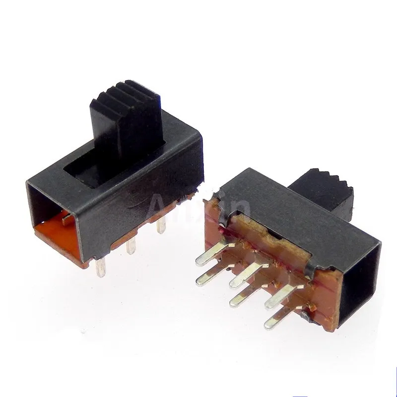 20 قطعة الشريحة التبديل SS22F24 SS22F15 مقبض طول 4 مللي متر 6 مللي متر 6Pin صف مزدوج 2 موقف العمودي امدادات الطاقة تبديل التبديل 0.3A 50 فولت