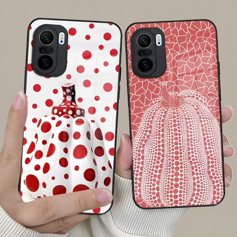 Art YAYOI KUSAMA Phone Case For Xiaomi Redmi Note 10 10T 11i 11T 11 9 8 11S Poco M4 F3 X3 Pro Glass Design Back Cover