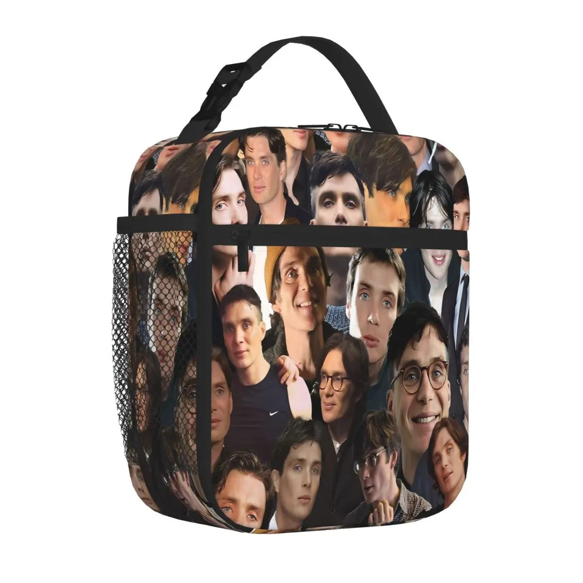 Bestselling Cillian Murphy Photo Collage Oversized Carry Lunch Bag Open Air Meal Leakproof Lunch Bag