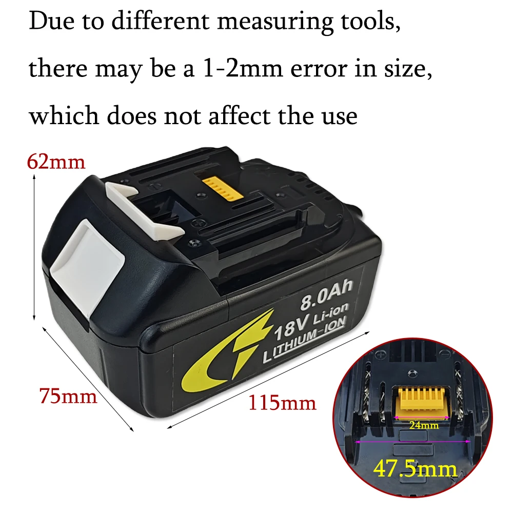 

Replacement Lithium Battery for Makita 18V 8000mAH Battery BL1830B BL1850B BL1850 BL1840 BL1860 BL1815