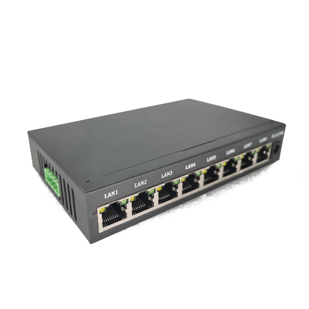 8 Ports 10/100/1000mbps Port 2 Uplink Port Unmanaged Poe Switch For Power Supply