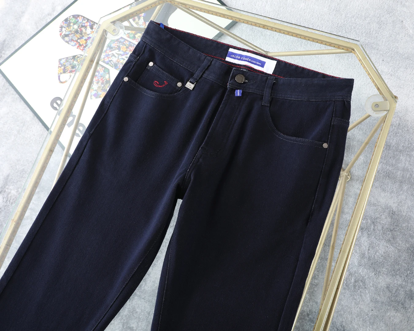 BLSK CPRT Jeans de algodón grueso para hombre 2025 Otoño Invierno nuevo bordado elasticidad cálido comodidad moda recta talla grande 30-42 pantalones