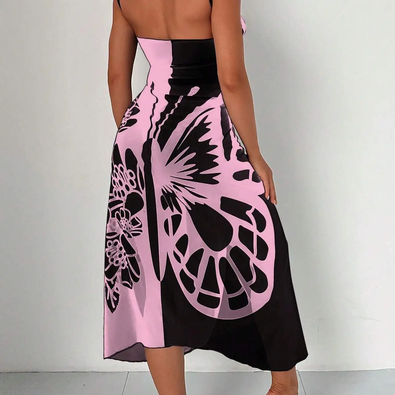 Printed Swimwear Cover up Beach Sun Protection Net Skirt Sexy Women's Versatile Clothing Women's Beach Outerwear