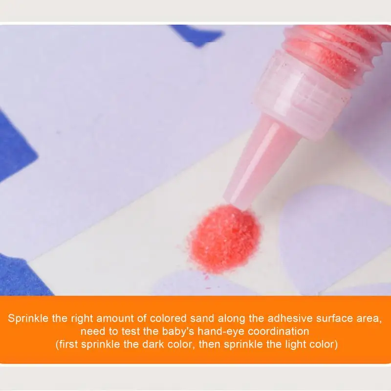 Sand Painting set For Kids Colorful Sand Painting Pictures Peel And Stick Kit 12 Colors Of Sand 16 Peel And Sprinkle Pictures