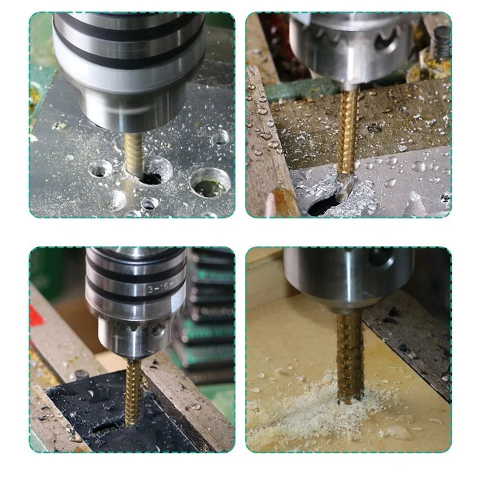 

Trending Now 3/4/5/6/6.5/8mm Handle Twist Drill Bit Set Spiral Screw Composite Tap Drill Bit Tap for Wood,Plastic Board Grooving