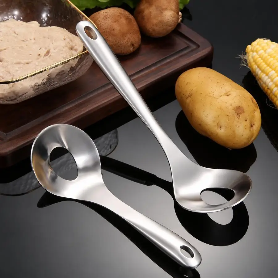 304 Stainless Steel Meatball Maker Spoon Non Stick Meat Baller Mold Leakage Hole For Fish Balls Meatballs Kitchen Cooking Tool