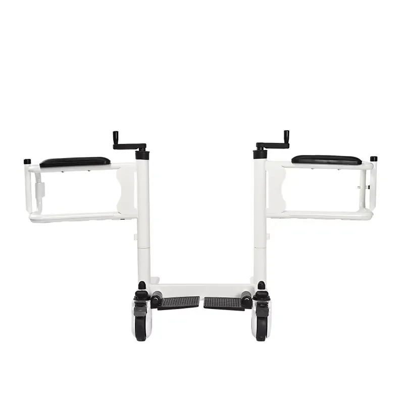 Manual Lift Transfer Chair for Elderly Patient Mobility Assistance Heavy Duty Bathroom Toilet Aid Seat with Adjustable Height