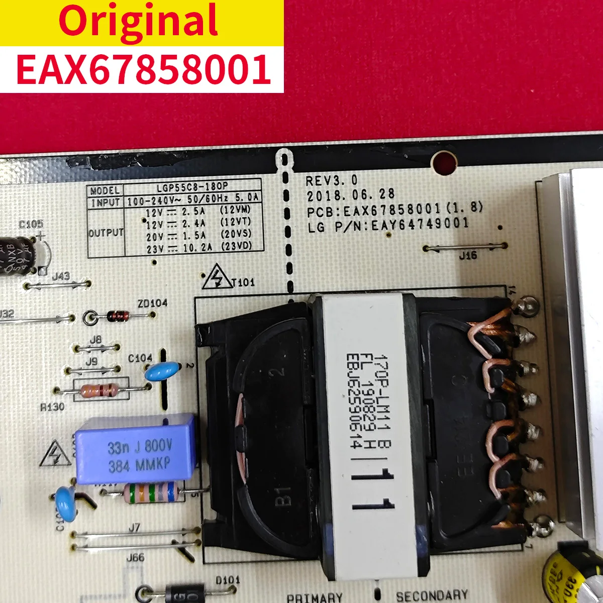 

for LG55C8-180P EAX67858001 EAY64749001 power supply board