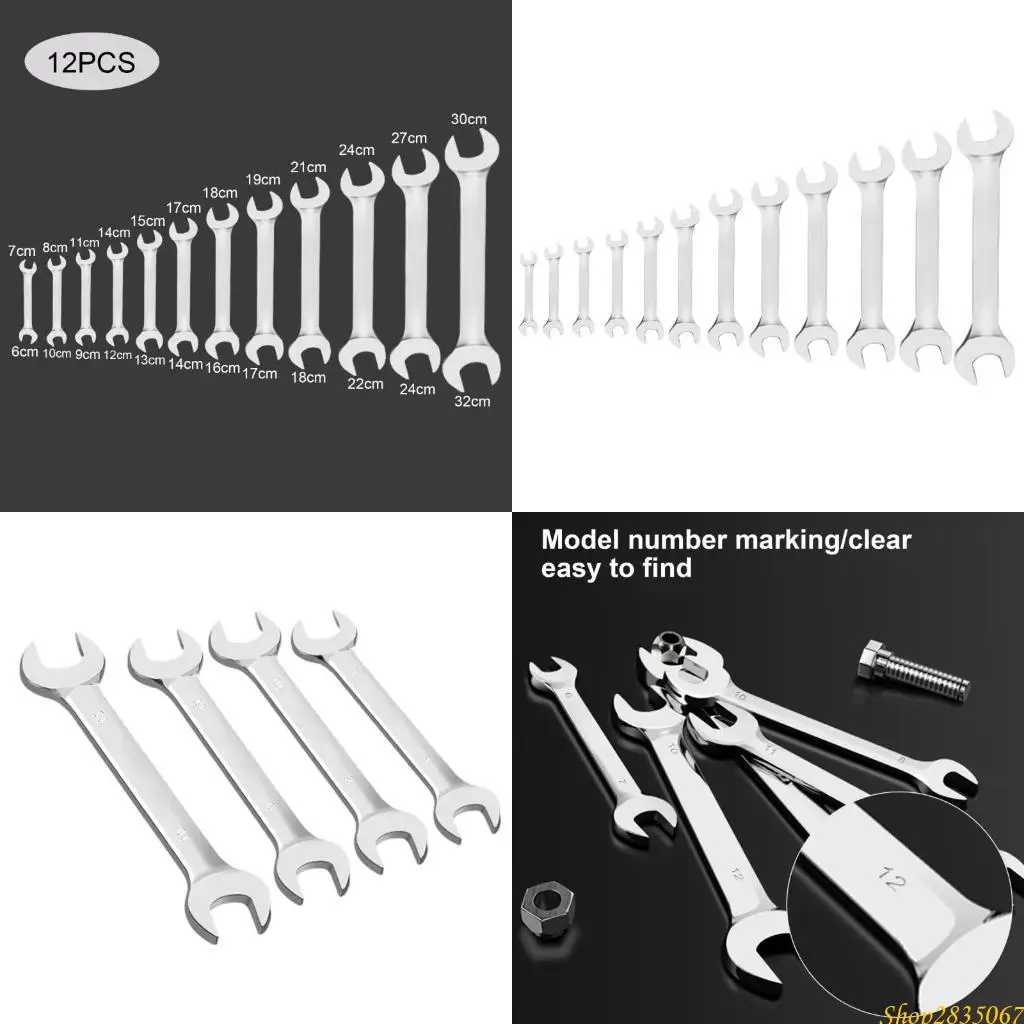 

Steel Wrench Set Essential Open End Wrench for DIY Tasks Polishes Wrench Tool 831F