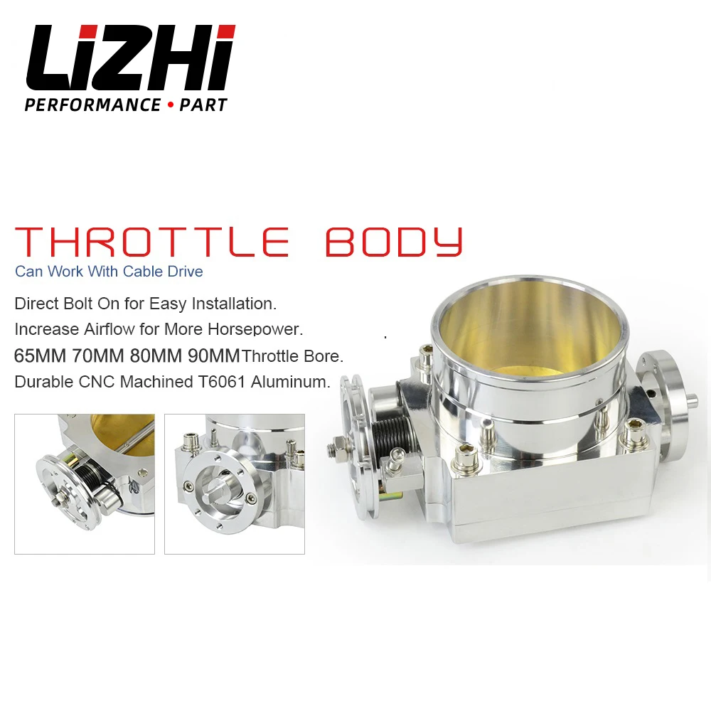 

LIZHI- NEW 65MM 70MM 80MM 90MM THROTTLE BODY PERFORMANCE INTAKE MANIFOLD BILLET ALUMINUM HIGH FLOW