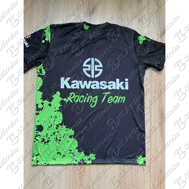 

25-26 Summer Men Kawasaki Motorcycle Quick Drying T-Shirt Locomotive Casual Breathable O-Neck Racing Suit KID/Adult Training Top