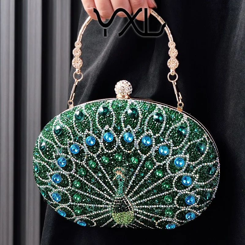 

Diamond Crystal Women Make Up Cosmetic Evening Shoulder Messenger Clutch Bag Phone Purse Handbag Golden Silvery Green Pink Black