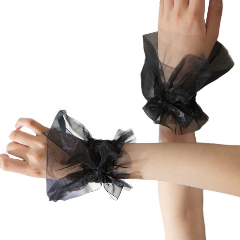 Mujer Mangas removibles Puños Bowknot Volantes Capa para vestido novia