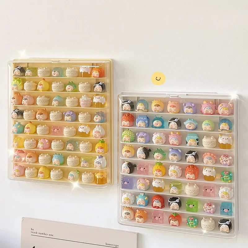 Wall-Mounted  Blind Storage Box Space Display Cabinet Hanging Acrylic Transparent Lid Dolls Cute Anime Figure Kawaii Showing Box