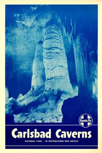 Carlsbad Caverns 1910 Travel Poster Vintage Advertising Retro 5 Sizes to 20x30