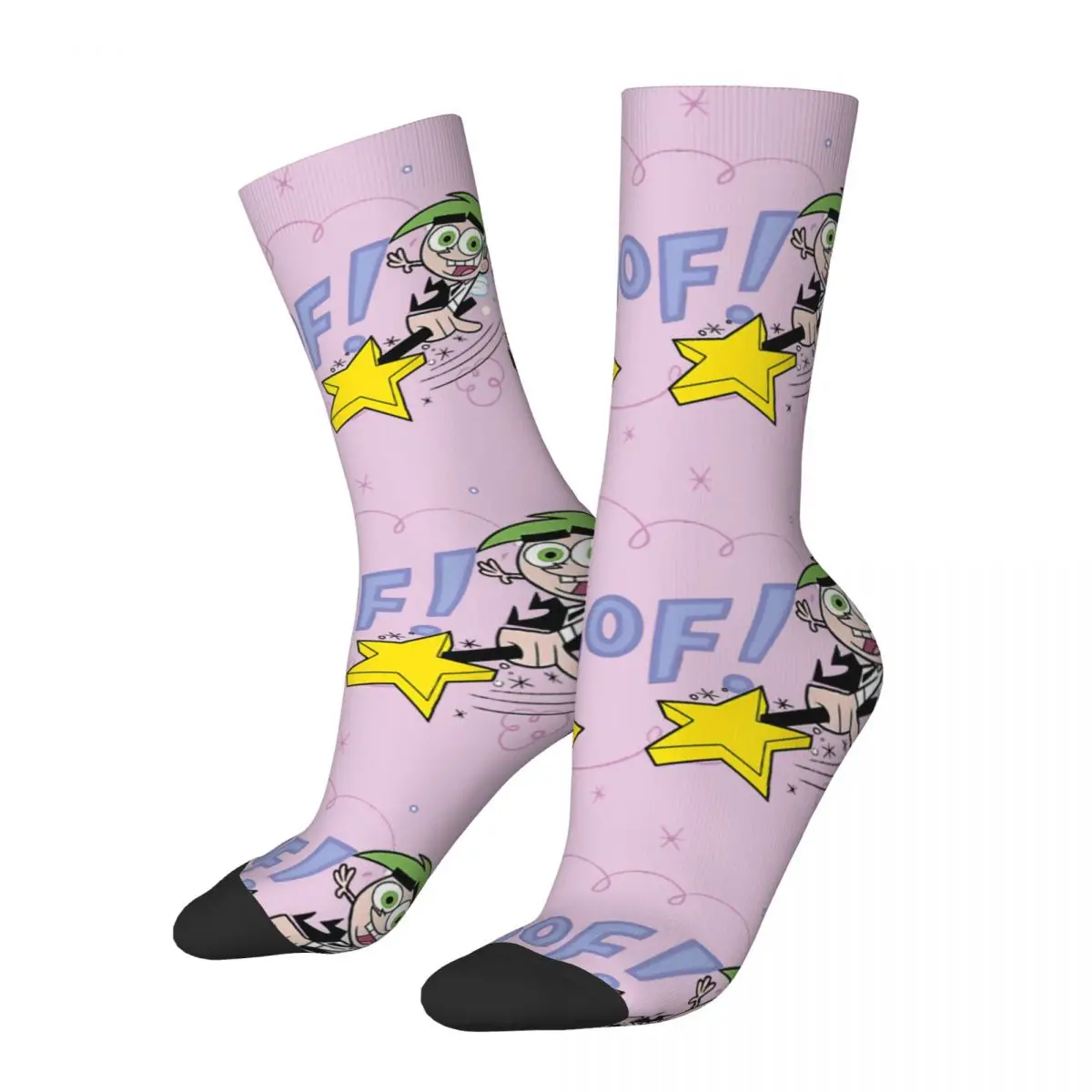 Hip Hop Retro Cosmo And Wanda Poof Christmas Crazy Men's compression Socks Unisex The Fairly Odd Parents Street Style Crew Sock