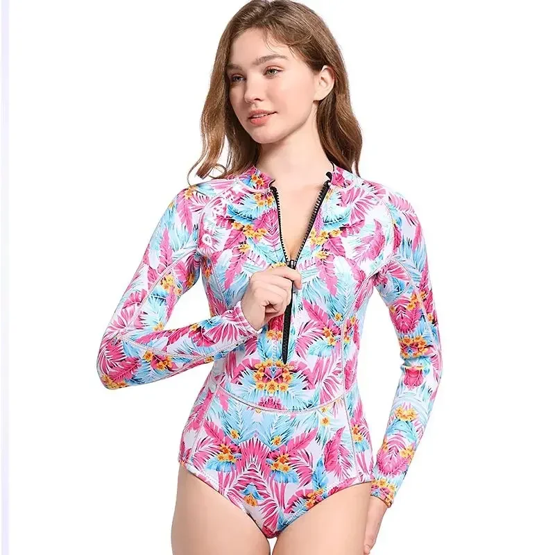 Woman Diver Diving Suit 1.5MM/3MM Neoprene Diving Equipment Printing Long Sleeve Bikini Swimsuit Women Swimwear  Diving Suit