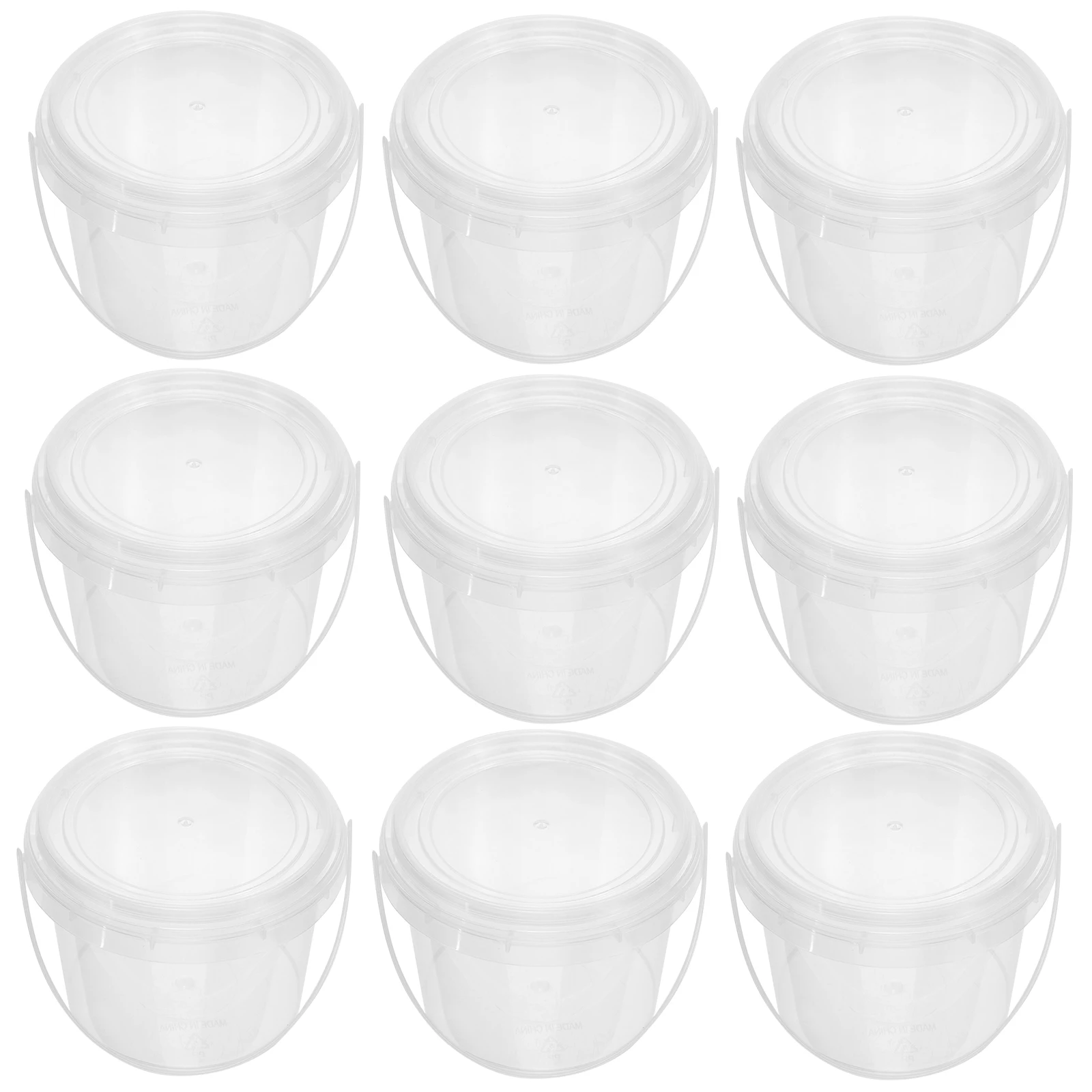 

20pcs Soft Sludge Storage Box Handheld Clear Bucket Lid Plastic Paint Water Pot Craft Organizer Kitchen Pigment Container