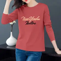Fashion Printed Letter Loose All-match T-Shirt Women's Clothing Autumn New Oversized Casual Pullovers Commute Tee Shirt