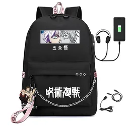 Jujutsu Kaisen Cartoon Anime Backpack Primary Middle School Students Boys Girls Schoolbag Women Men Oxford Waterproof Laptop Bag