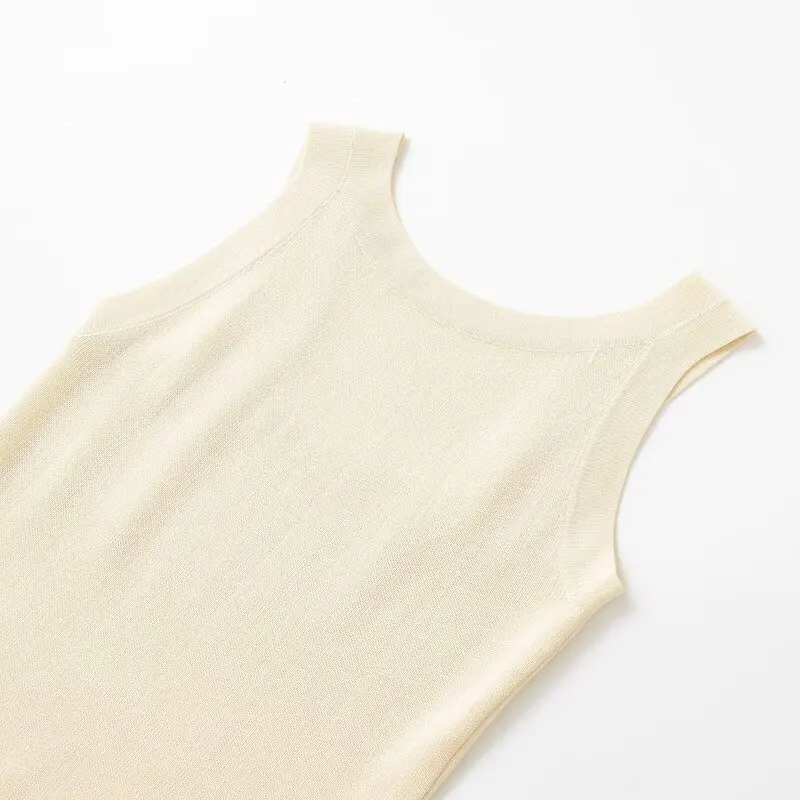 

Spring 2025 Women's Knitted round Ne Top oulder Strap Pure Color New Arrival Commute Sle Regular Length Svel