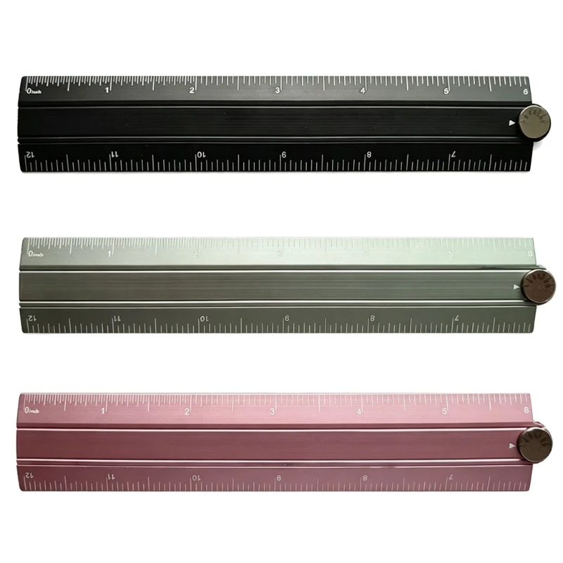 02DC Jointed Measuring Ruler with 2-Section Scale, Metal Connection, and Folded Storage Design for Drawing and Craft Layout