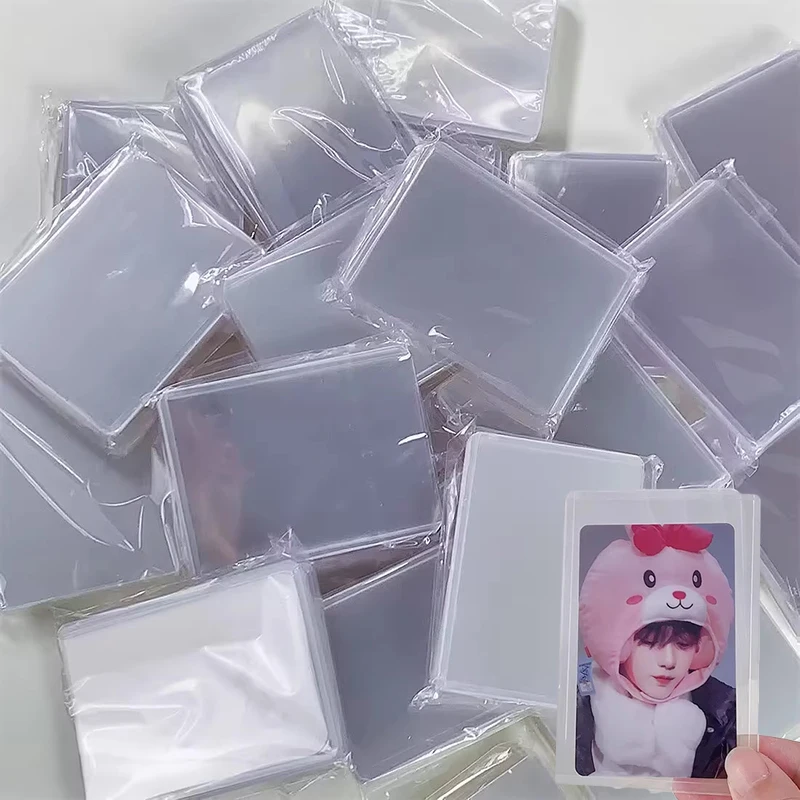

50PCS Transparent Card Sleeves TopLoaders PVC Hard Plastic Star Photo Game Cards Holder Cover for Collectible Trading Cards