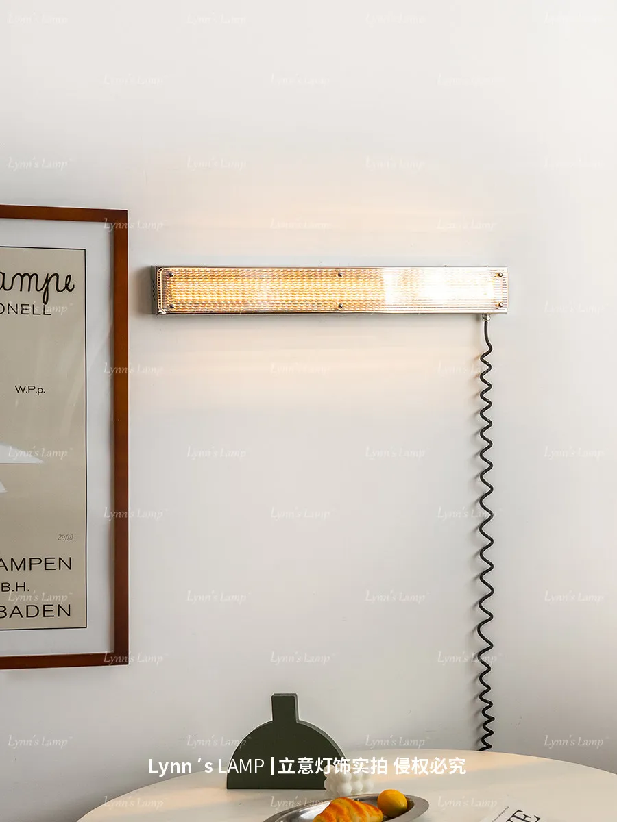 Ice cube Bauhaus wall light wiring free minimalist storage friendly Nordic long mirror front light