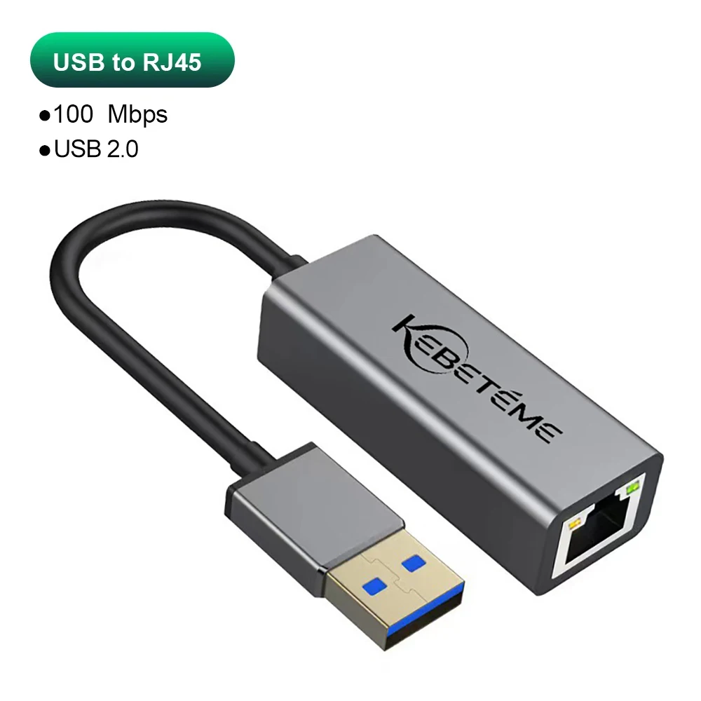 Kebidumei 1000Mbps USB Ethernet Adapter USB 3.0 Netwerkkaart naar USB RJ45 Lan voor PC MacBook Win 10/11 Xiaomi Ethernet USB-kabel