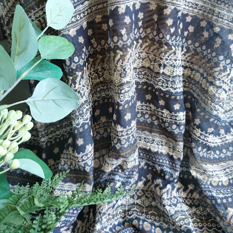 

Bohemian ethnic style printed hollow embroidery lace fabric for clothing, decoration, handicrafts, hair accessories, DIY sewing