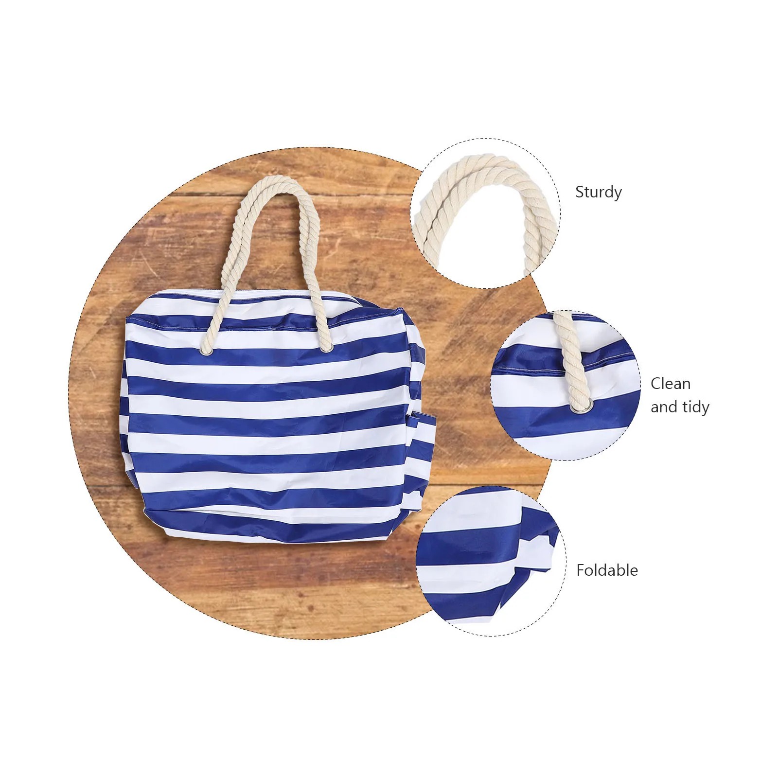 1Pcs Large Beach Tote Bag Waterproof Sand-Resistant Pouch for Pool Party Travel Gym Yoga Picnic Camping Blue Easy Clean Foldable