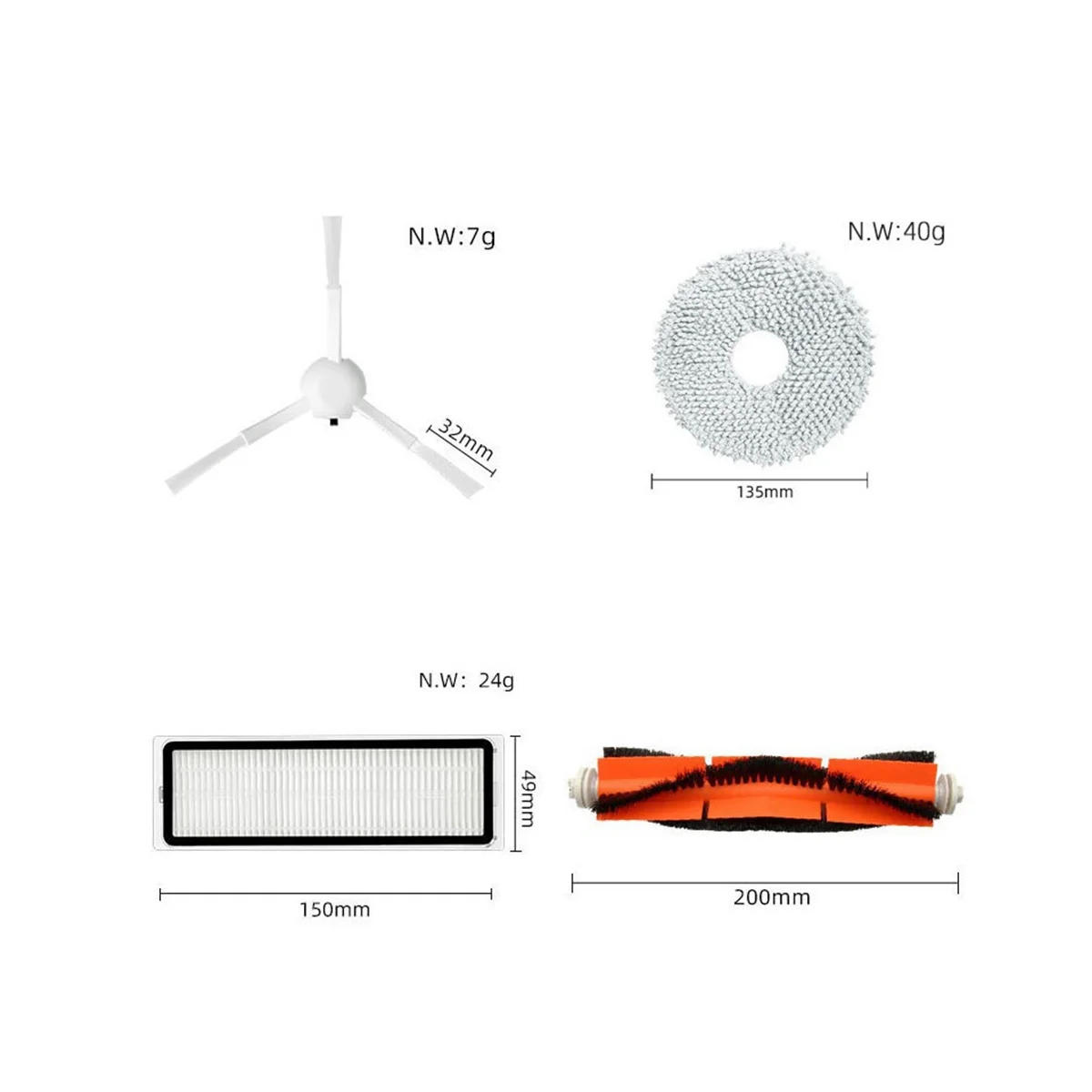 Запчасти для робота-пылесоса Xiaomi S10 + / S10 Plus, аксессуары, основная боковая щетка, фильтр НЕРА, тряпичная салфетка для швабры